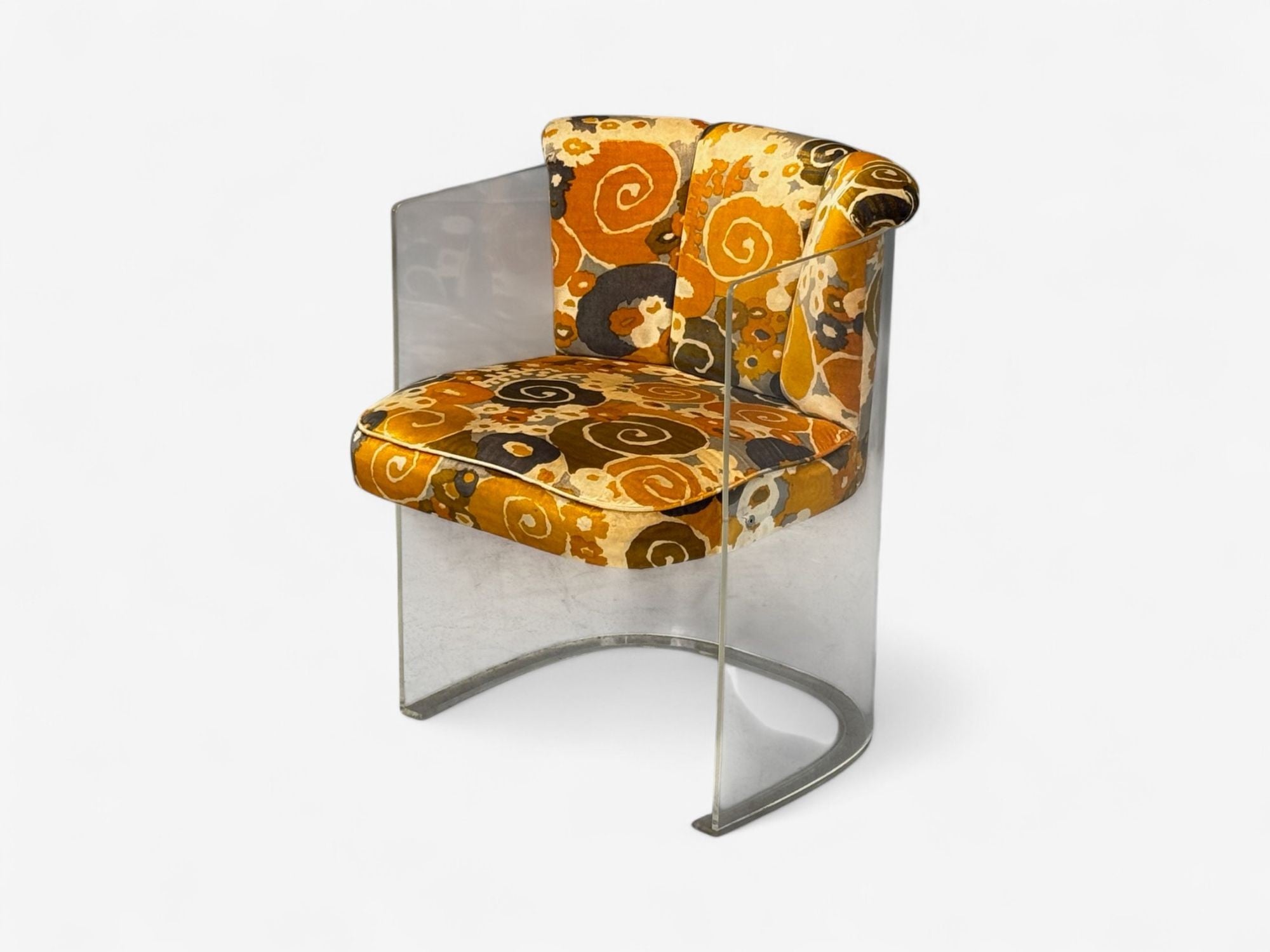 Vladimir Kagan, American Modern, Lucite, Fabric, Armchairs, USA, 1970s