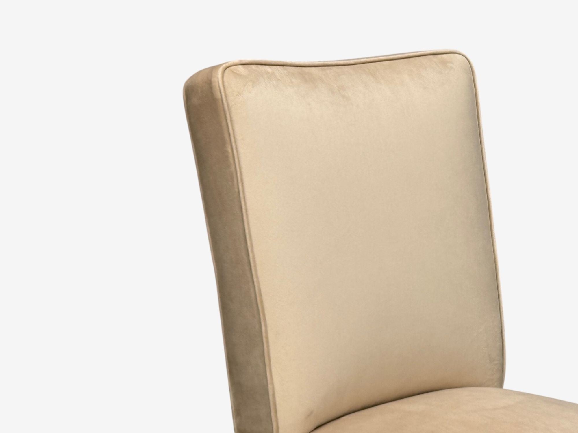 Guglielmo Pecorini, Stained Wood, Beige Velvet, Low Lounge Chair, Italy, 1950s