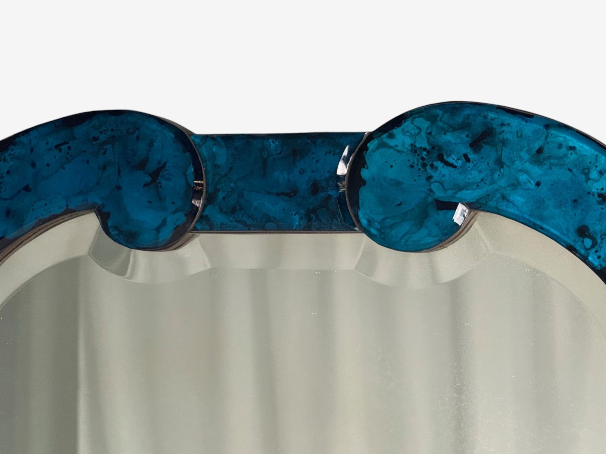 Queen Anne Style, Blue Antiqued Beveled Glass, Venetian Wall Mirrors, 21st C.