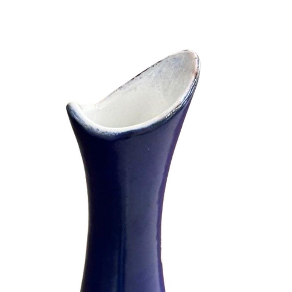 Mari Simmulson, Upsala Ekeby, Swedish Mid-Century Modern Vase, Blue Ceramic, 1954