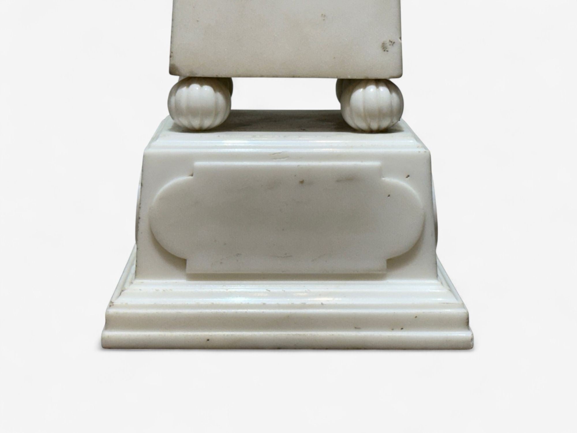 Neoclassical, White Marble, Obelisks on Pedestals, France, 1920s