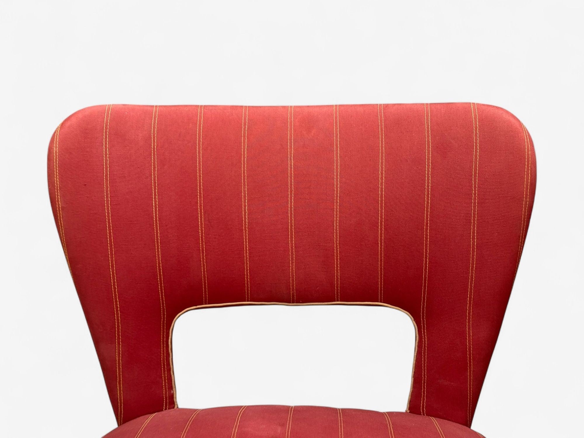 Pier Luigi Colli, Maple, Red Fabric, Low Lounge Chairs, Italy, 1950s