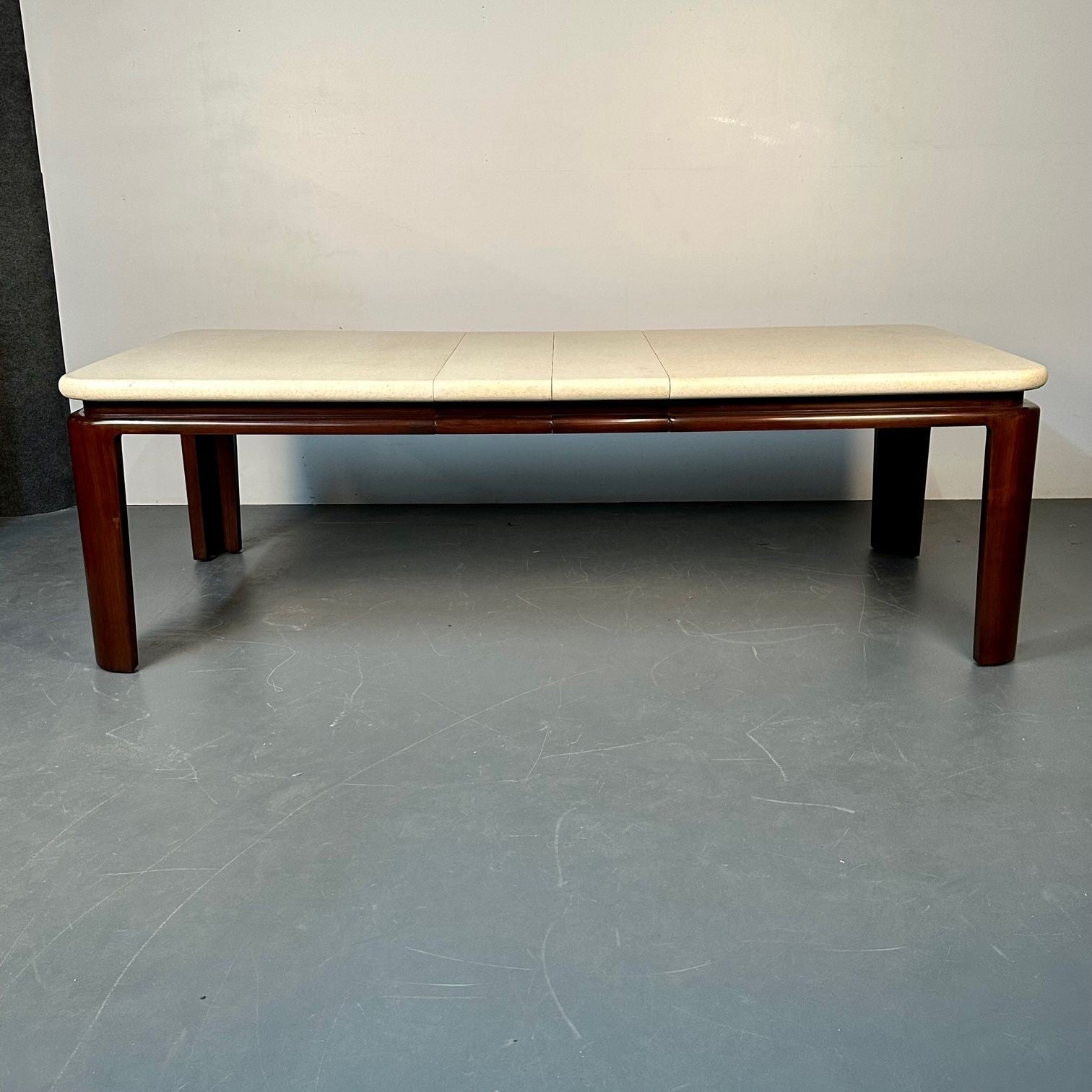 Paul Frankl Mid-Century Modern Cork Top Mahogany Dining Table, Johnson Furniture
