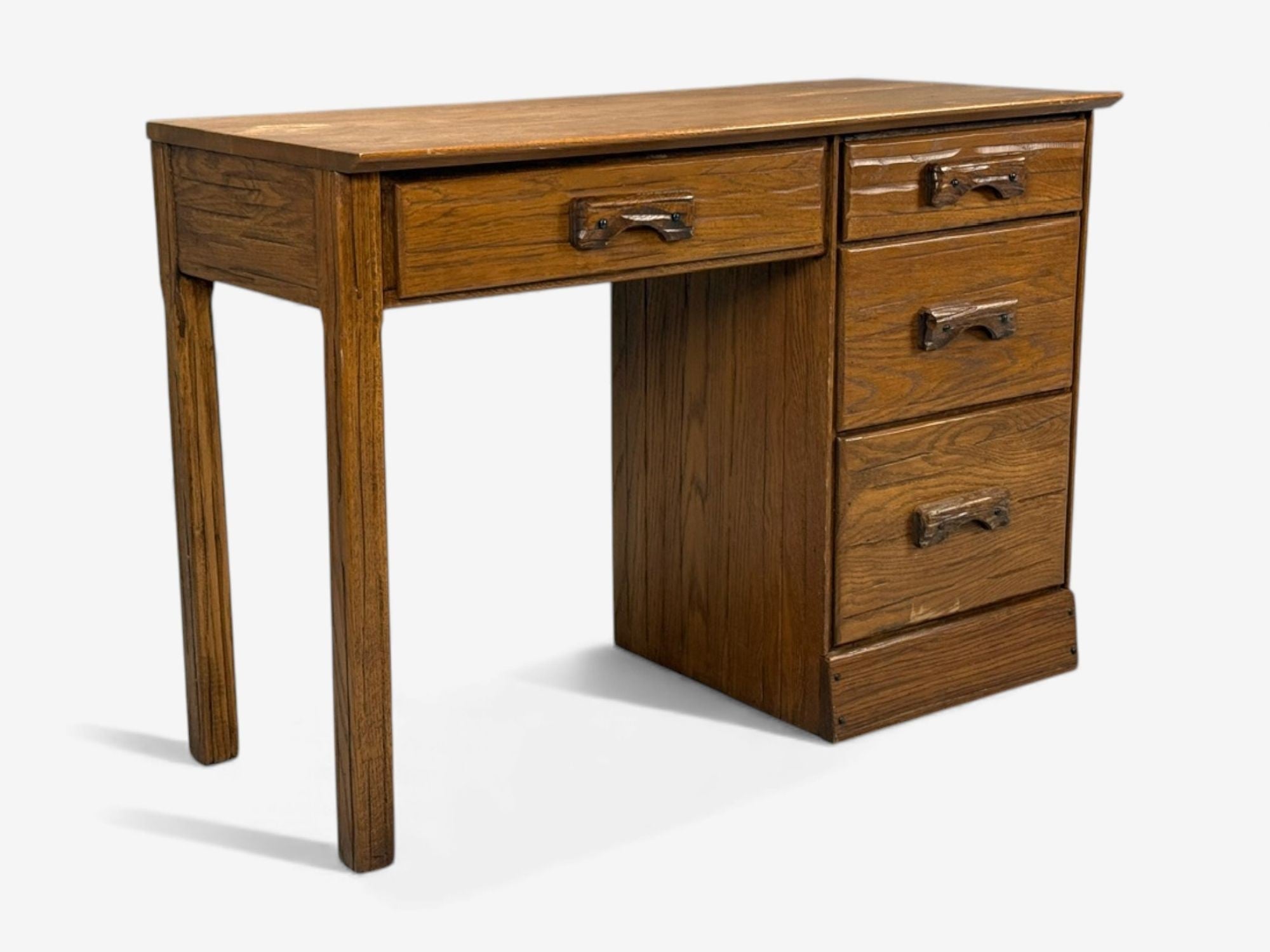 A. Brandt Ranch Oak, Oak, Writing Desk and Chair, USA, 1950s