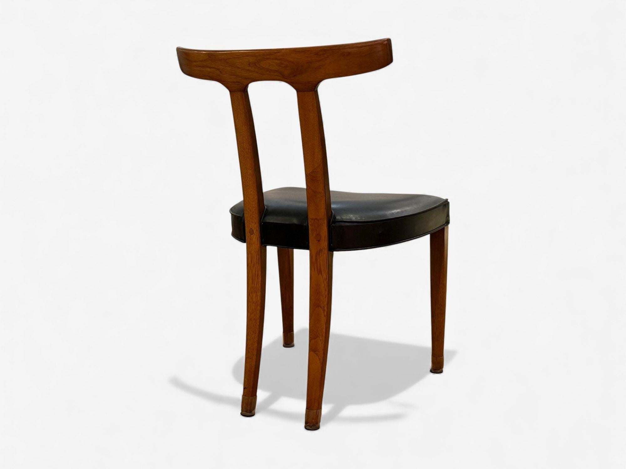 Ole Wanscher, Teak, Leatherette, T-Back Occasional Chairs, Denmark, 1960s