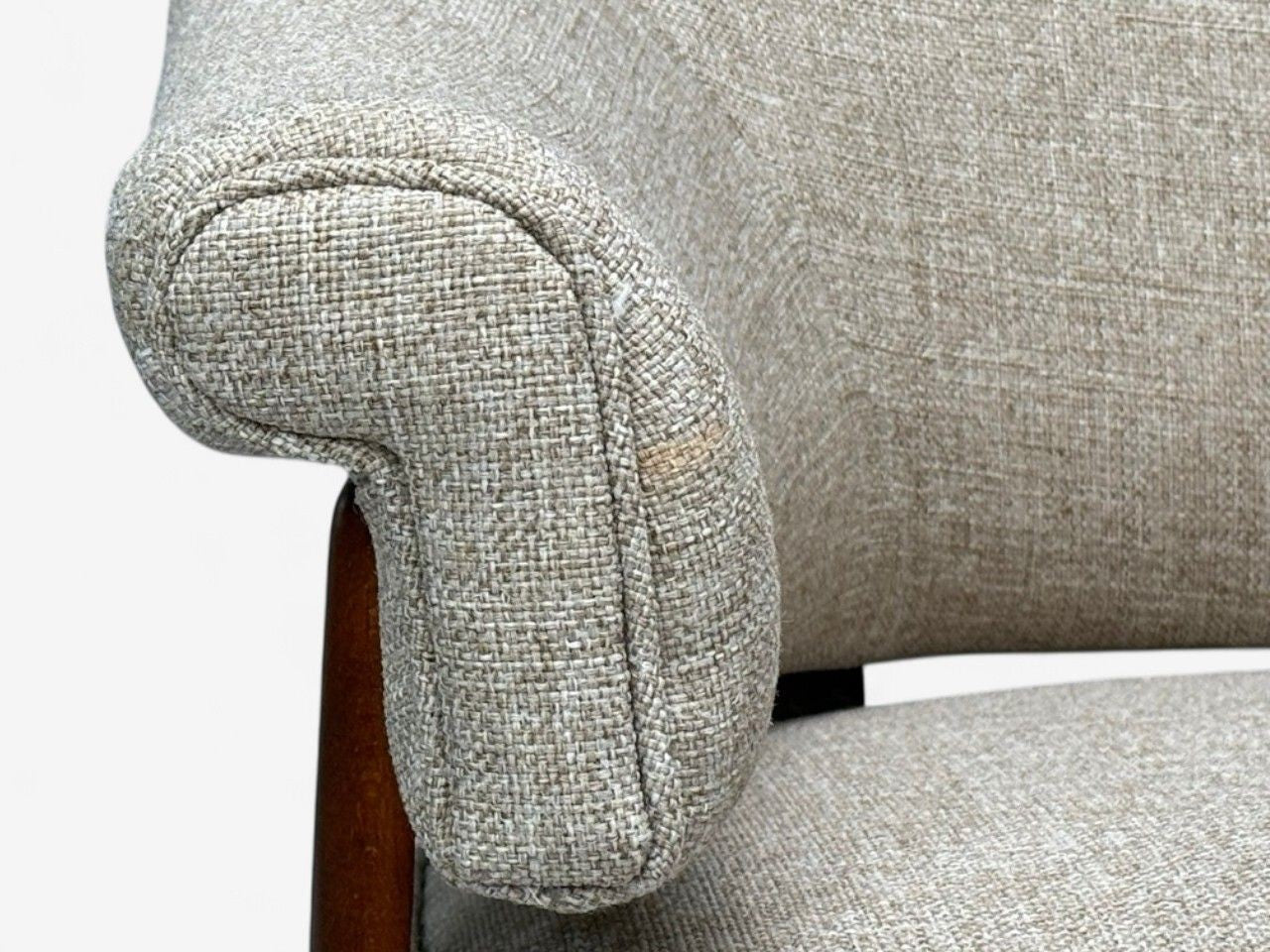 Swedish Modern, Teak, Beige Wool, Floating Lounge Chair, Sweden, 1960s