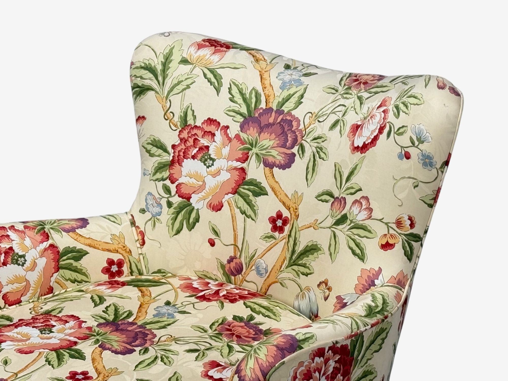 Ernst Schwadron Style, Mahogany, Fabric, Organic Lounge Chairs, USA, 1960s