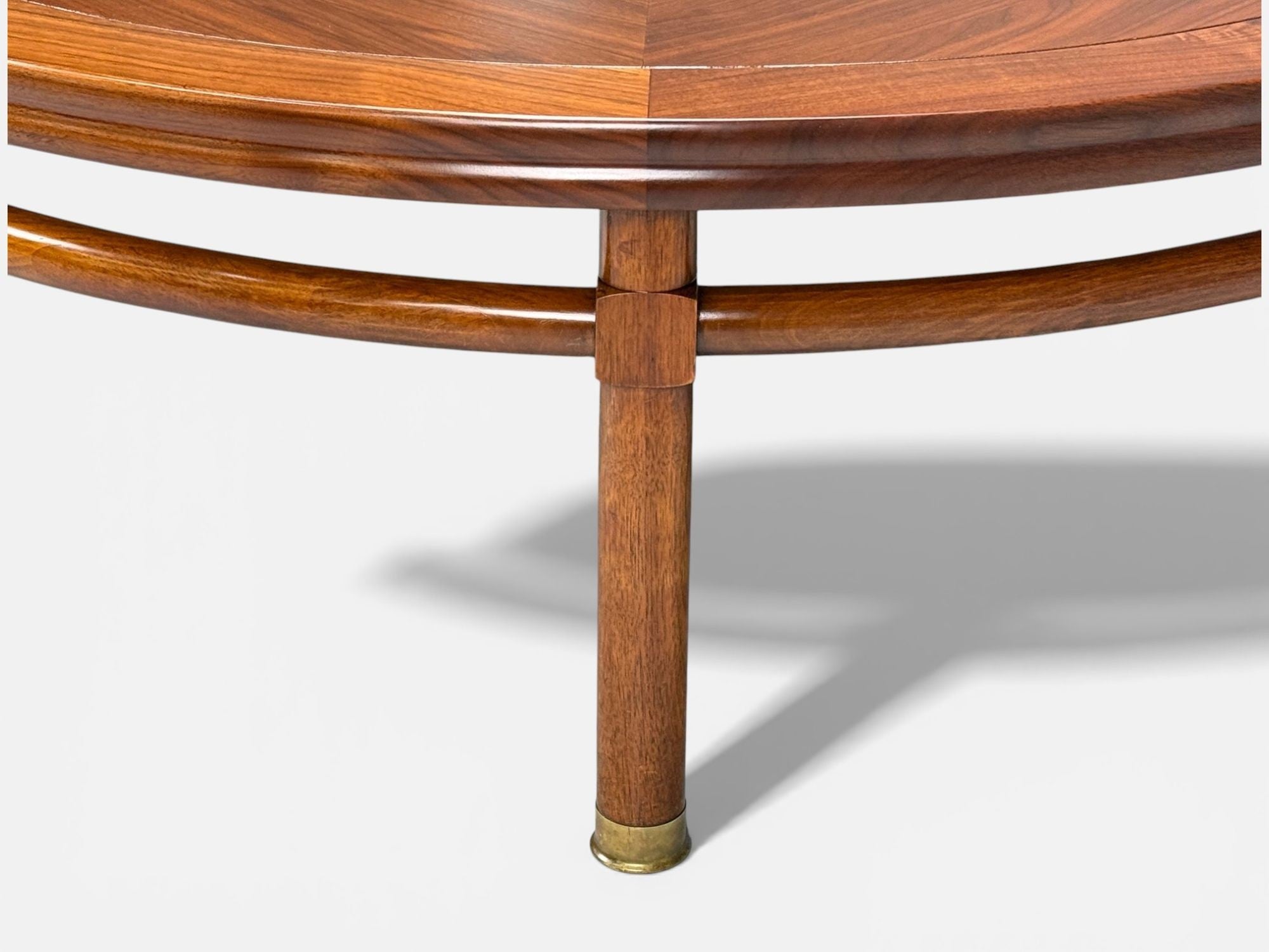 T.H. Robsjohn-Gibbings, Round Coffee Table, Brass, Walnut, USA, 1960s