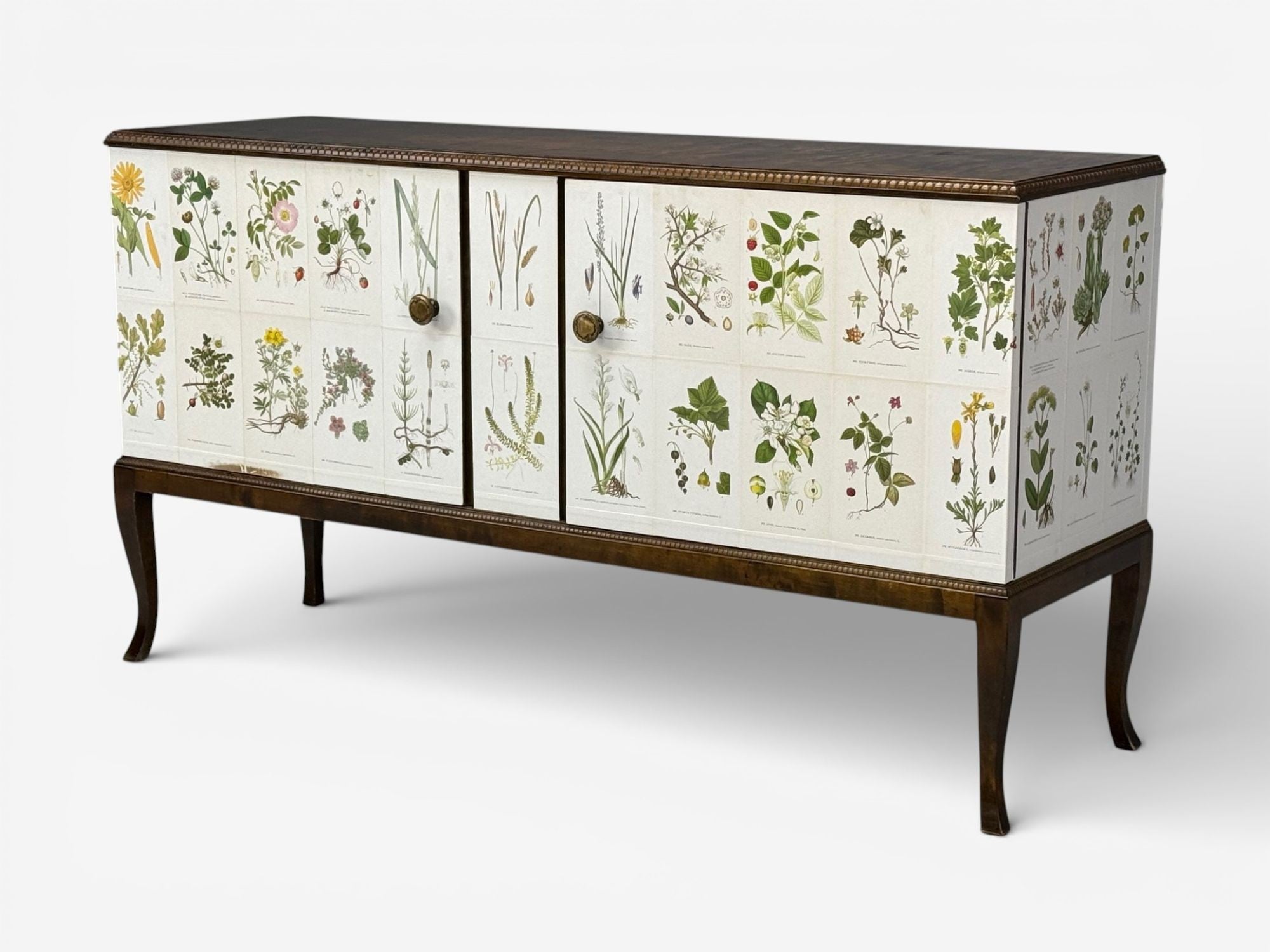 Swedish Modern, Nordens Flora Credenza, Wallpaper, Birch, Sweden, 1940s