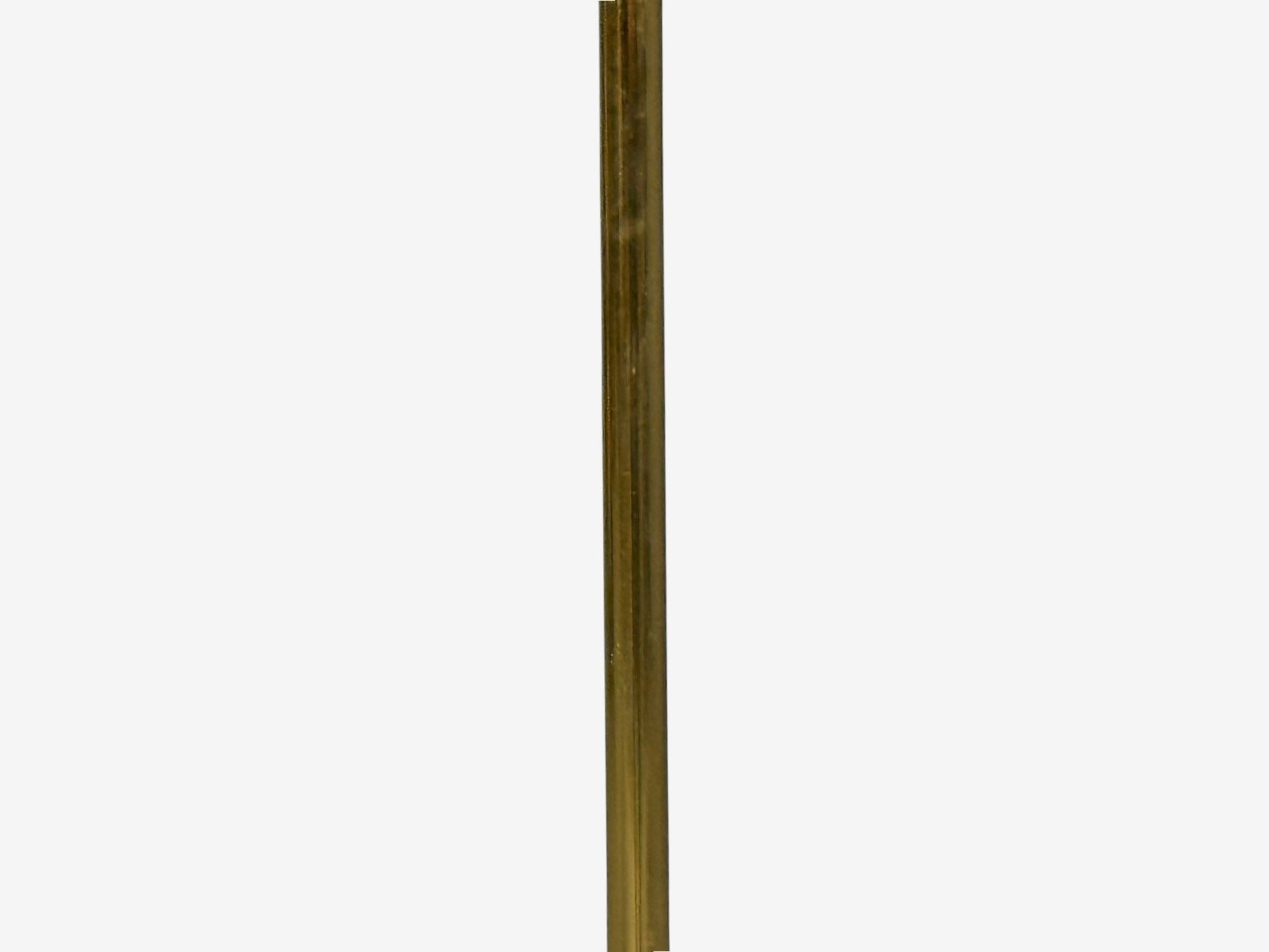 Falkenbergs Belysning, Floor Lamp, Brass, Rattan, Sweden, 1950s