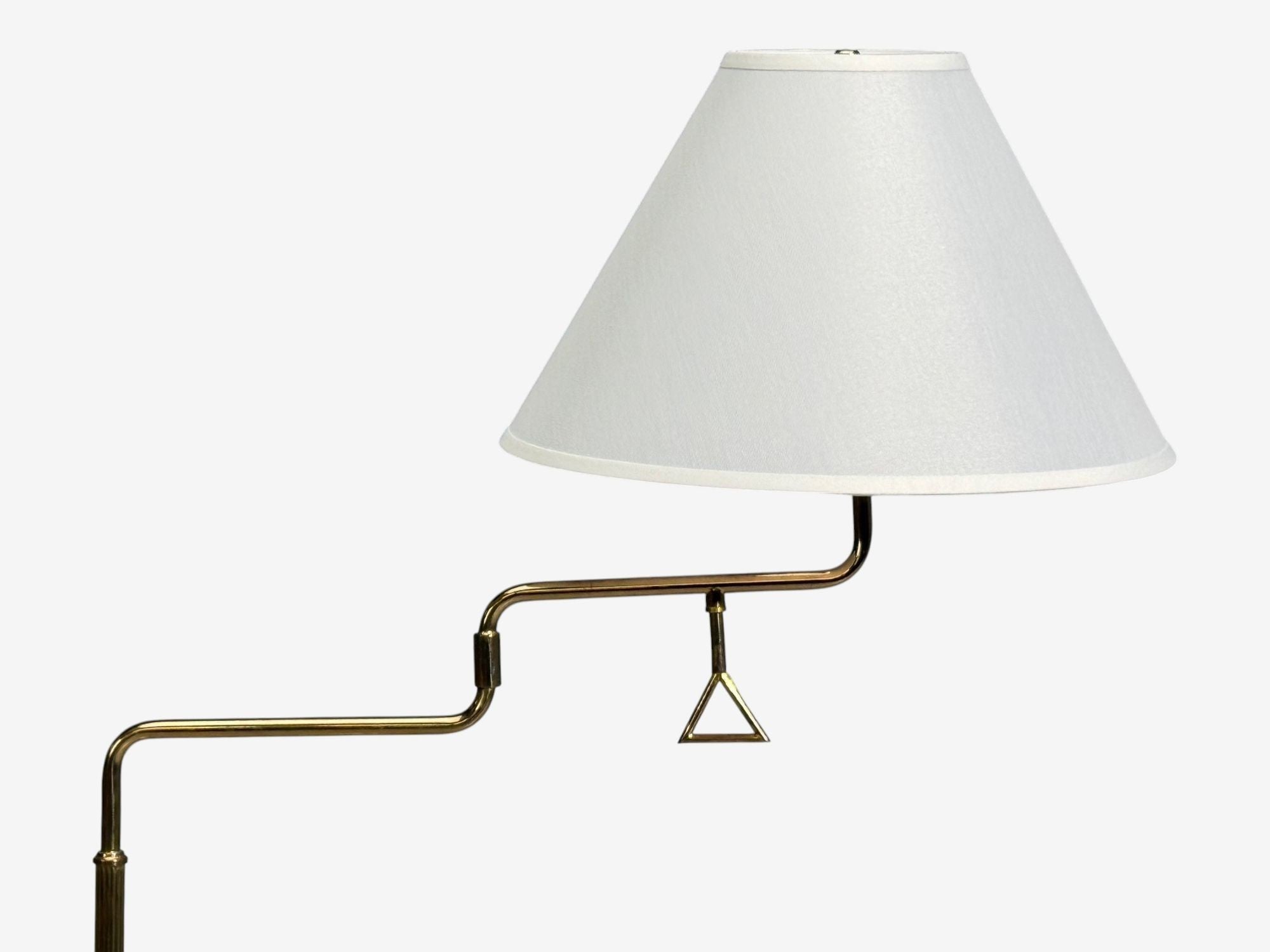 Armaturhantverk Göteborg, Articulating Floor Lamp, Brass, Fabric, Sweden, 1960s