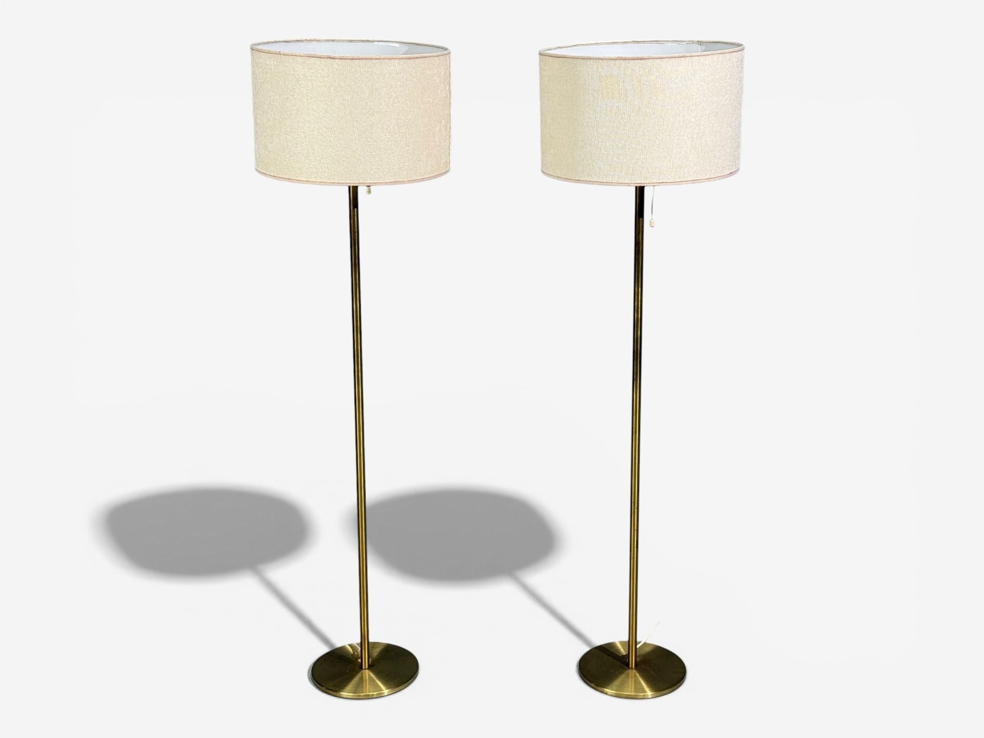 Luxus Vittsjö, Floor Lamps, Patinated Brass, Sweden, 1960s