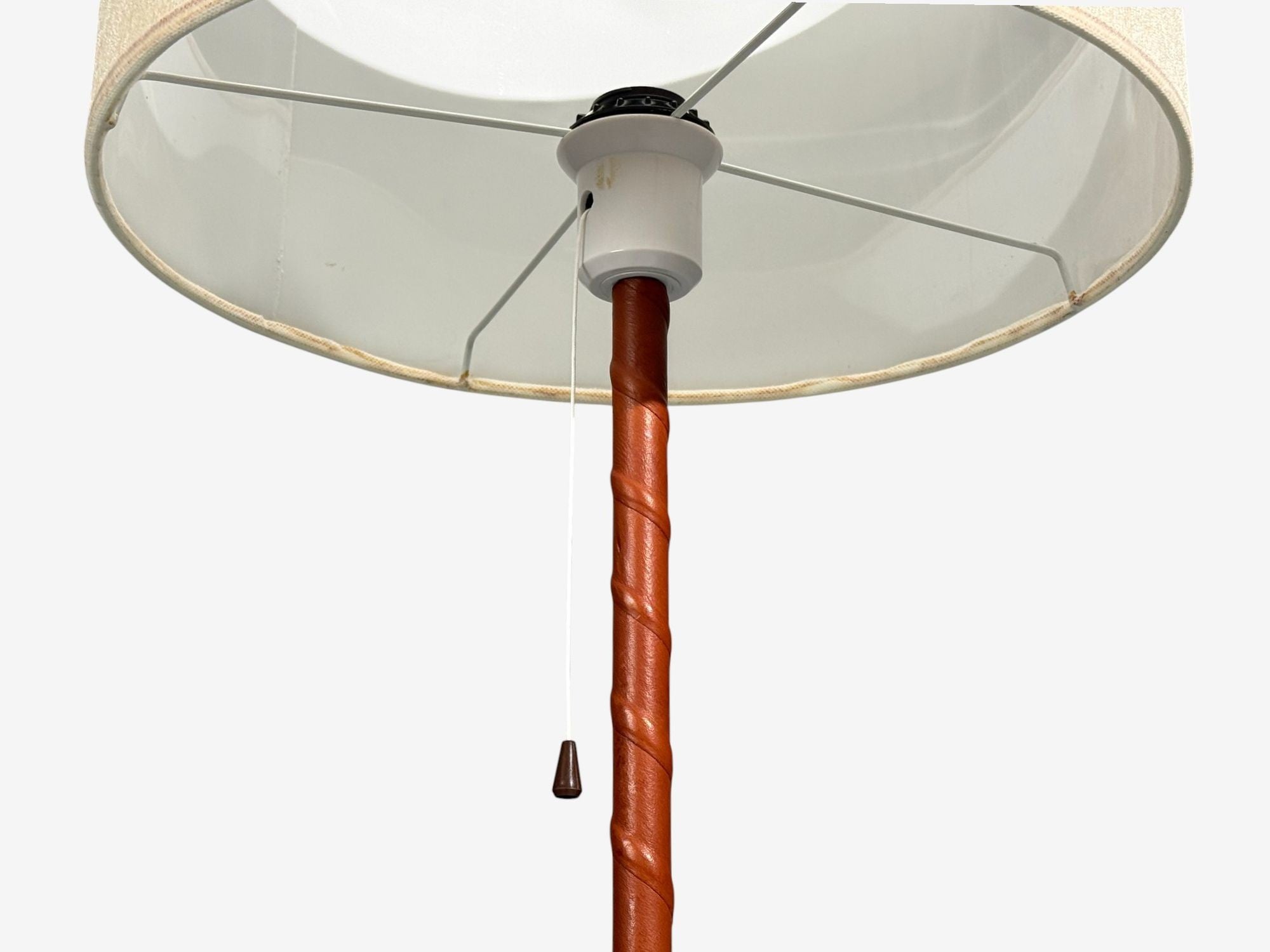 Falkenbergs Belysning, Floor Lamp, Leather, Glass, Sweden, 1960s