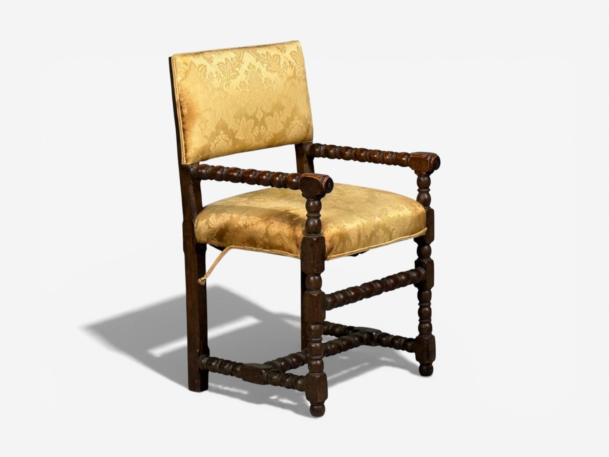 Louis XIII, Barley Twist Occasional Chairs, Fabric, Cherry, France, 17th c.