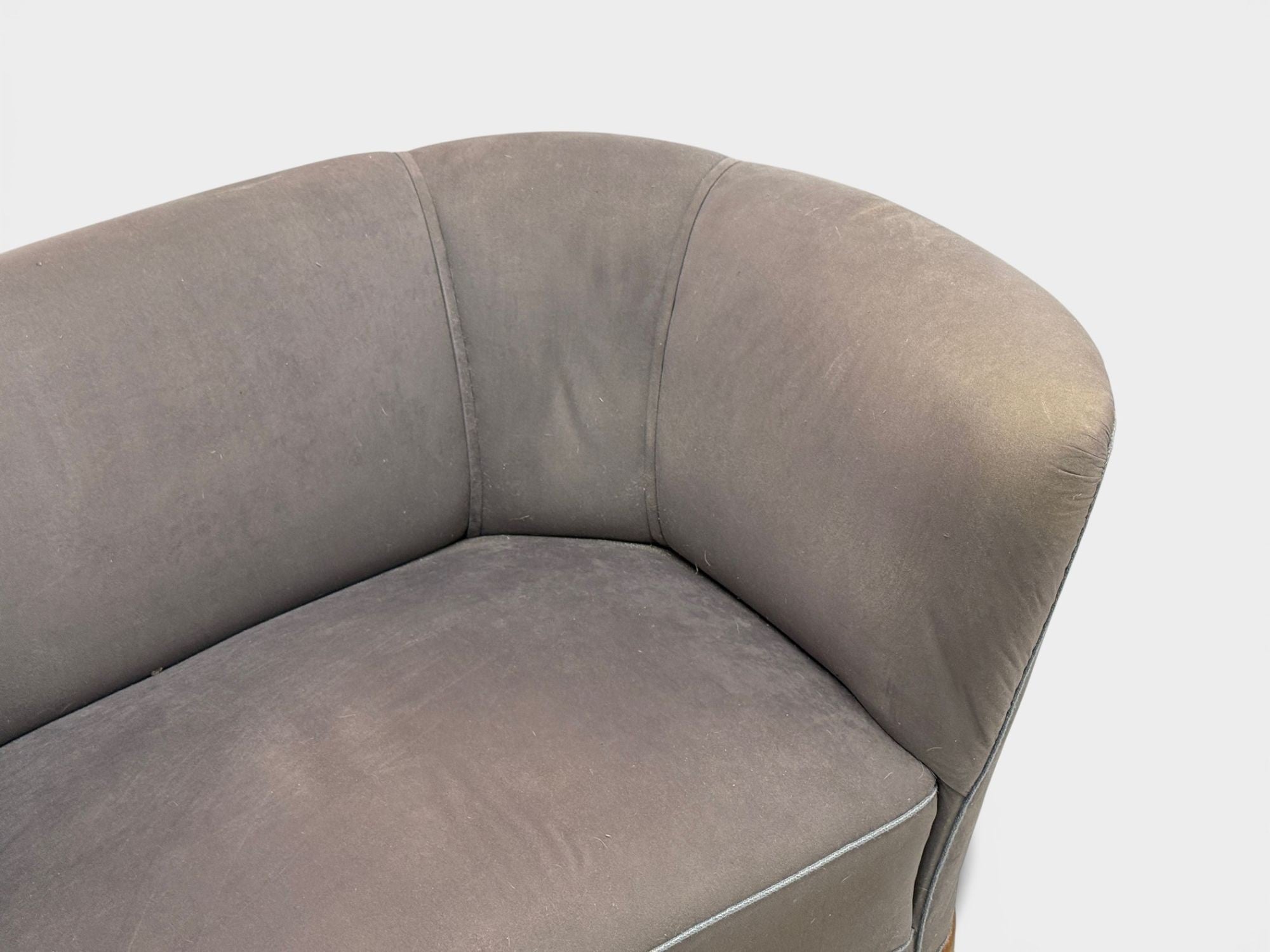 Danish Modern, Banana Sofa, Stained Beech, Fabric, Denmark, 1930s