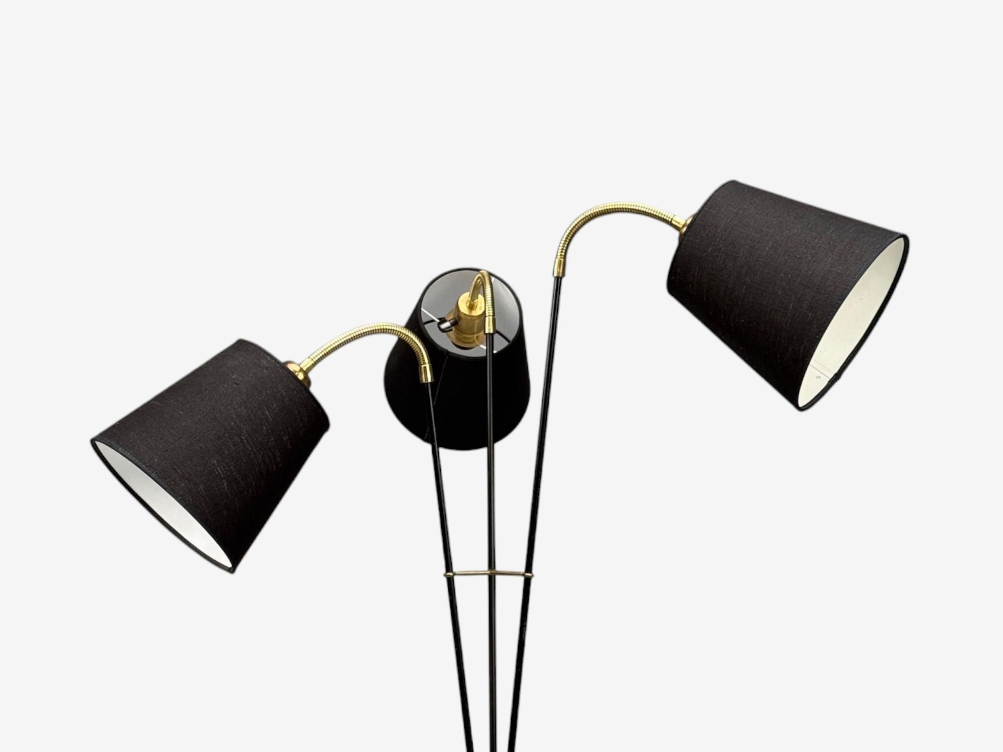 AJH, Swedish Modern, Adjustable Floor Lamp, Metal, Brass, Sweden, 1950s