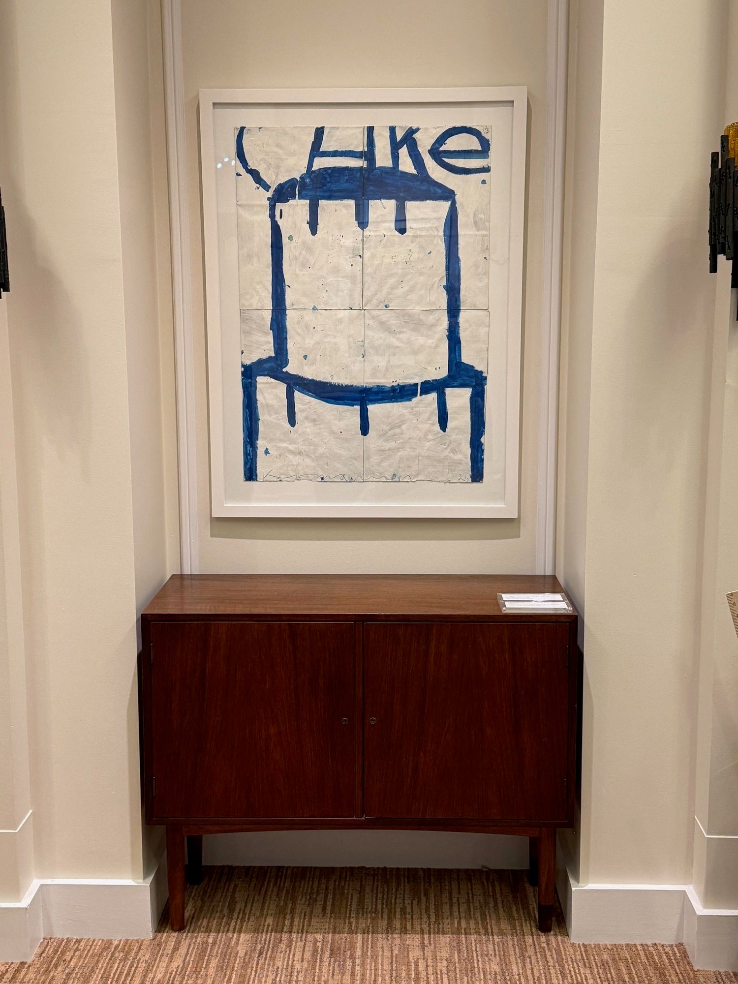 Gary Komarin, Blue and White Contemporary 'Cake' Painting, American, 21st C.