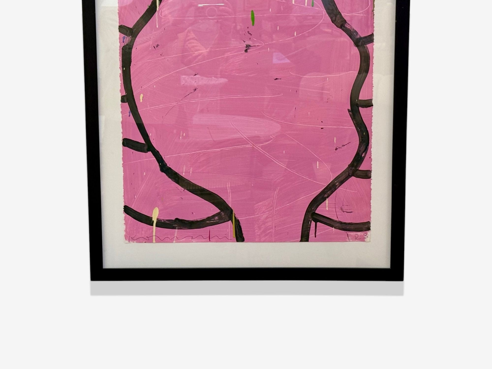 Gary Komarin, Pink and Black Contemporary 'Vessel' Painting, American, 21st C.