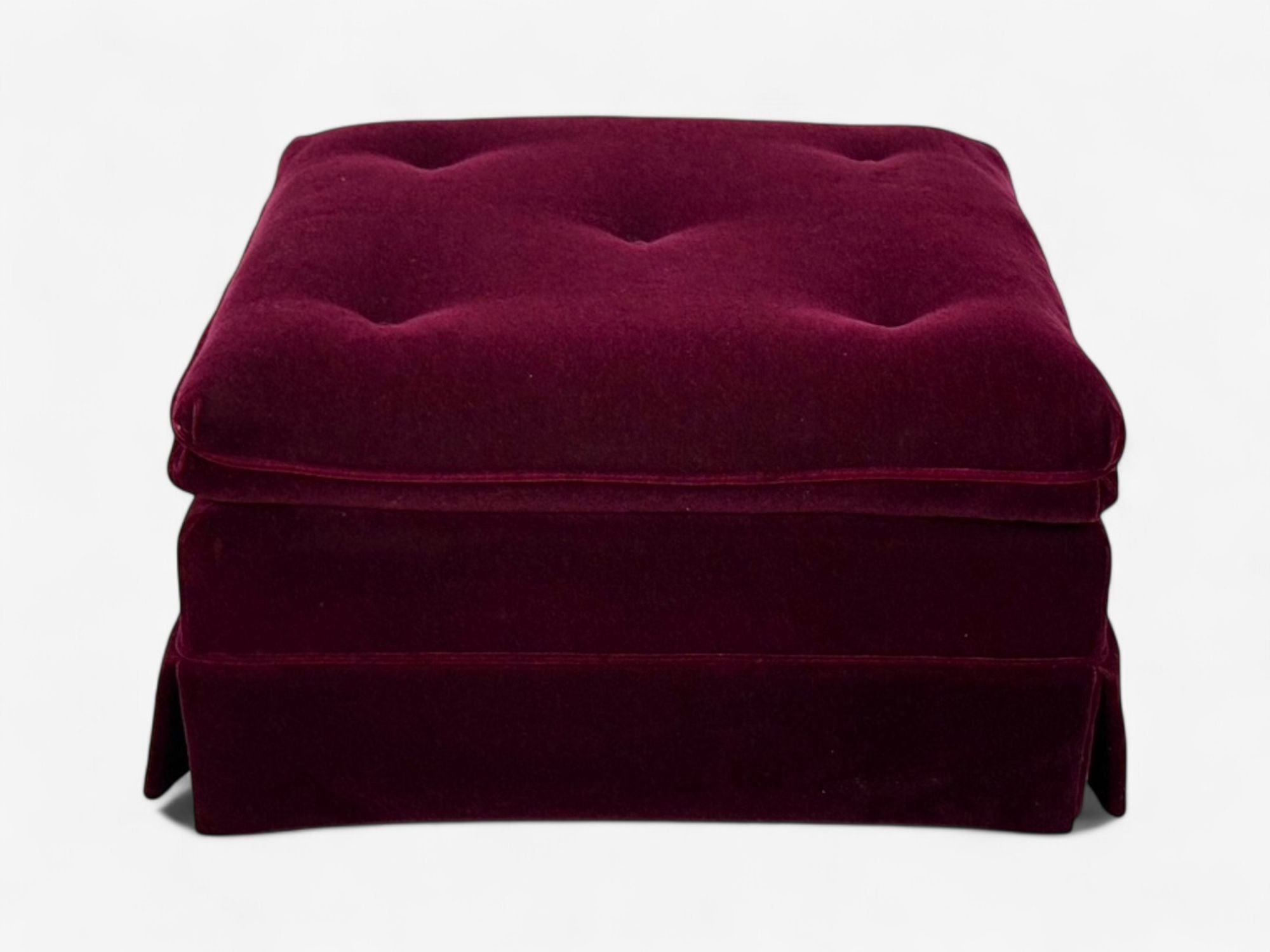 Traditional, Aubergene Mohair, Rolling Ottoman, England, 1970s