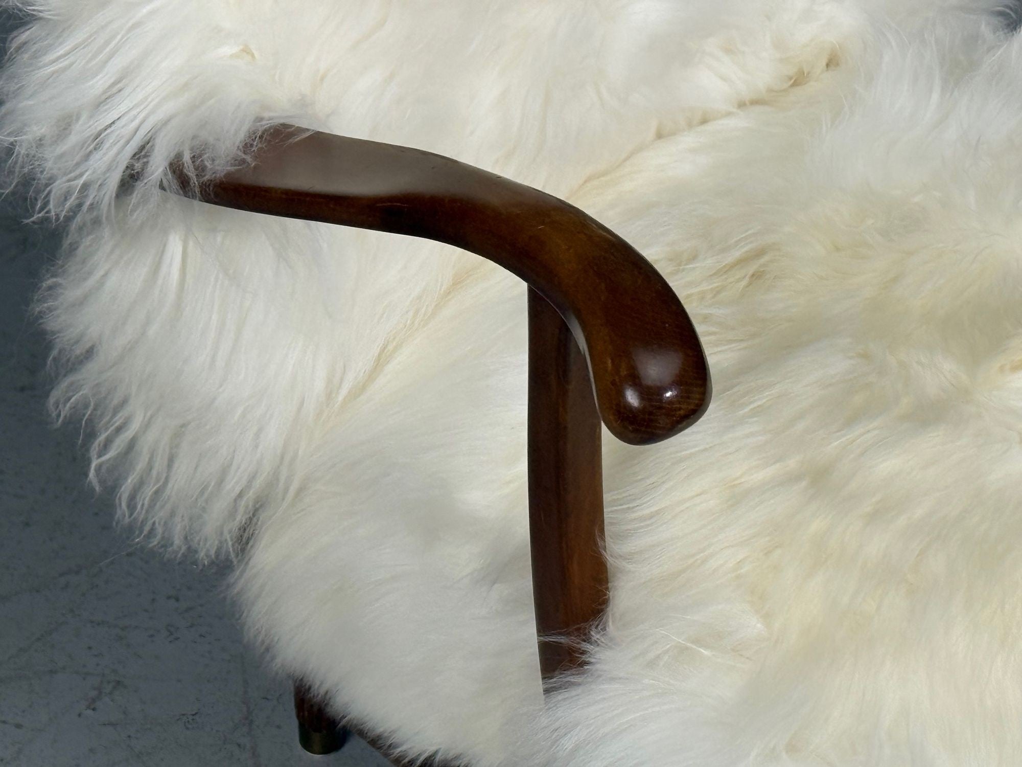 Svante Skogh, Lounge Chairs, Mongolian Fur, Beech, Sweden, 1945