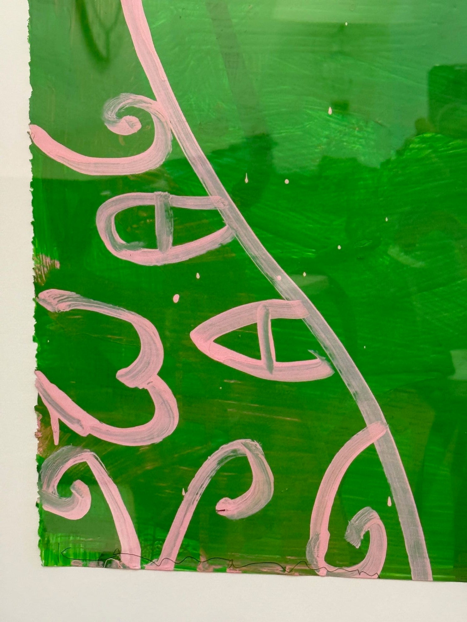 Gary Komarin, Contemporary, Green and Pink 'Vessel' Painting, American, 21st C.