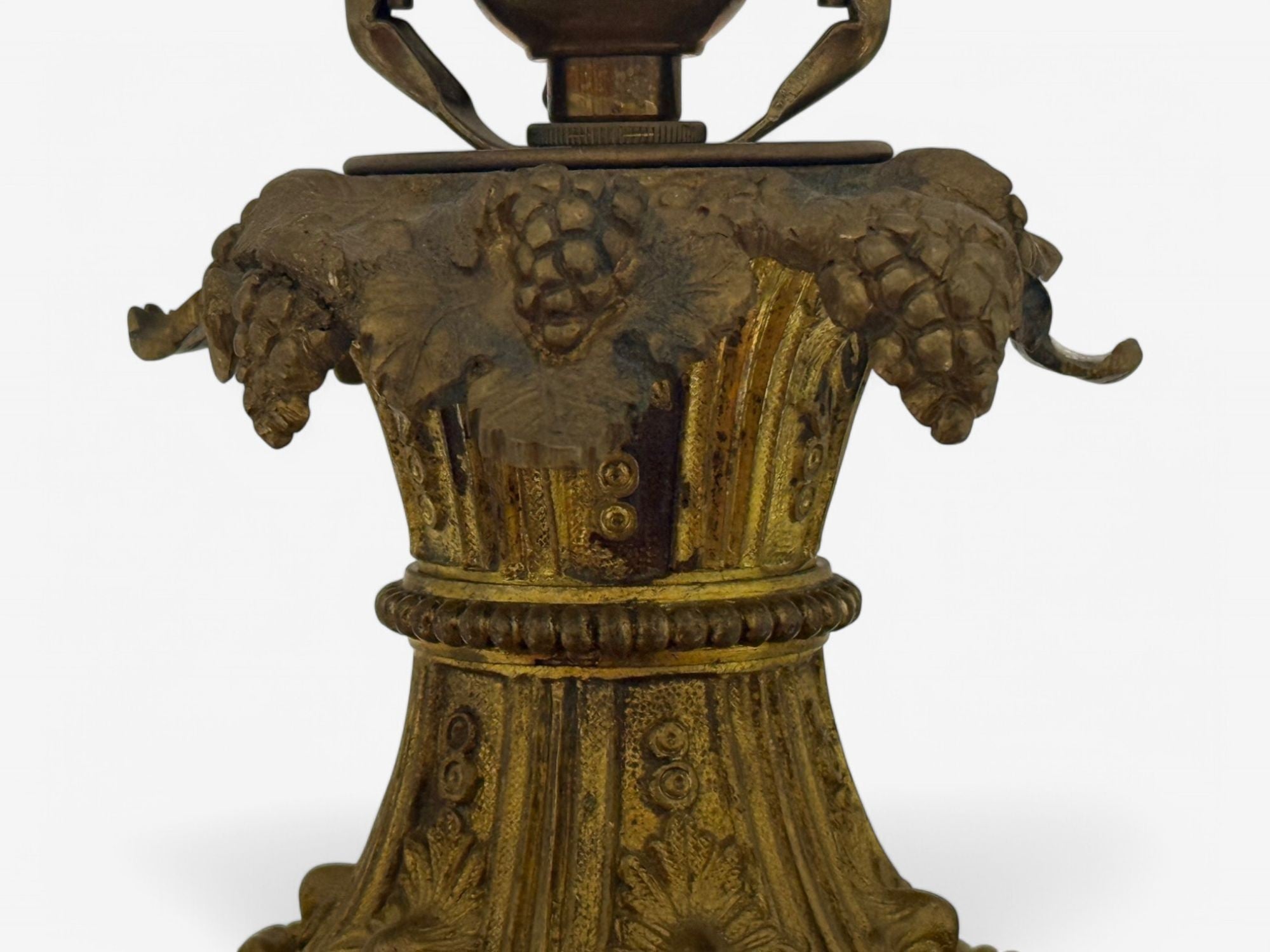 French Design, Gilt Bronze, Porcelain, Ornate Table Lamp, France, 19th C.
