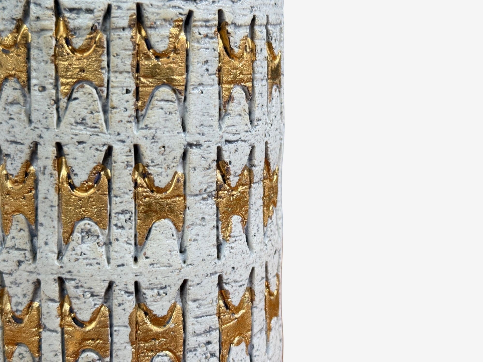 Bitossi, Table Lamp, Chamotte Clay, Gold Leaf, Italy, 1960s