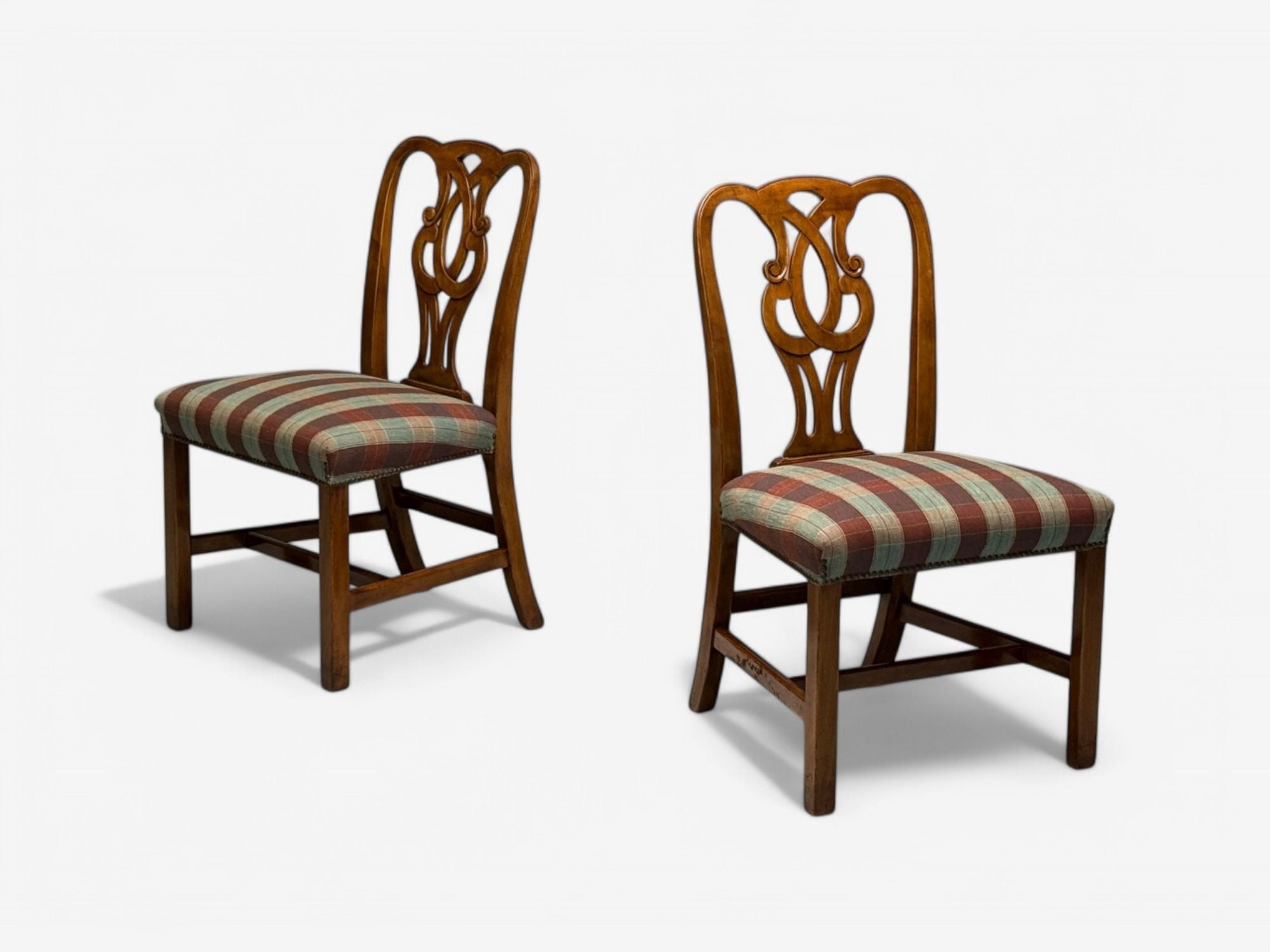 Baker Furniture, Chippendale Style, Mahogany, Eight Dining Chairs, USA, 1950s