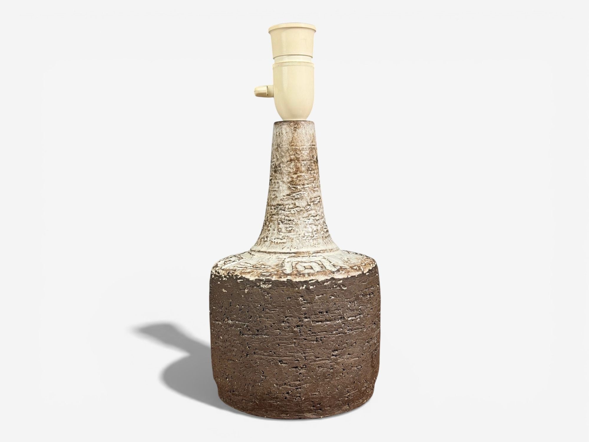 Fridtjof Sejersen, Table Lamp, Brown Ceramic, Denmark, 1960s