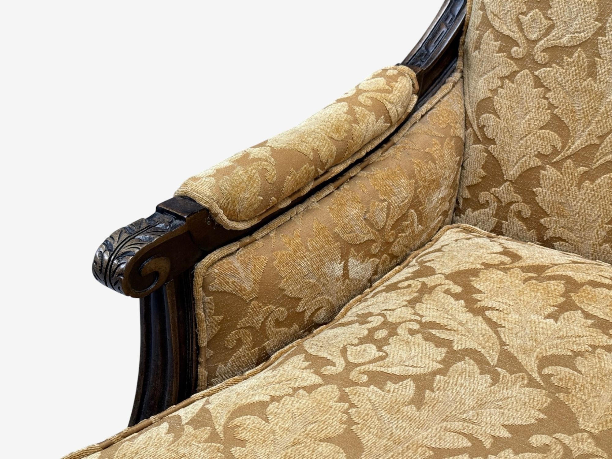 Louis XVI Style, Beige Fabric, Mahogany, Lounge Chairs, France, 1920s
