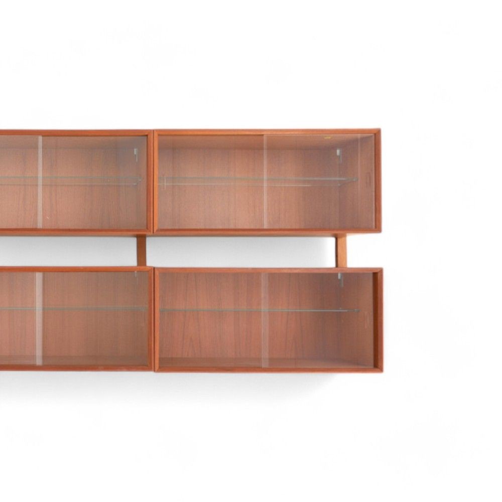 Scandinavian Mid-Century Modern, Wall Mounted Bookshelf, Teak, Norway, 1967