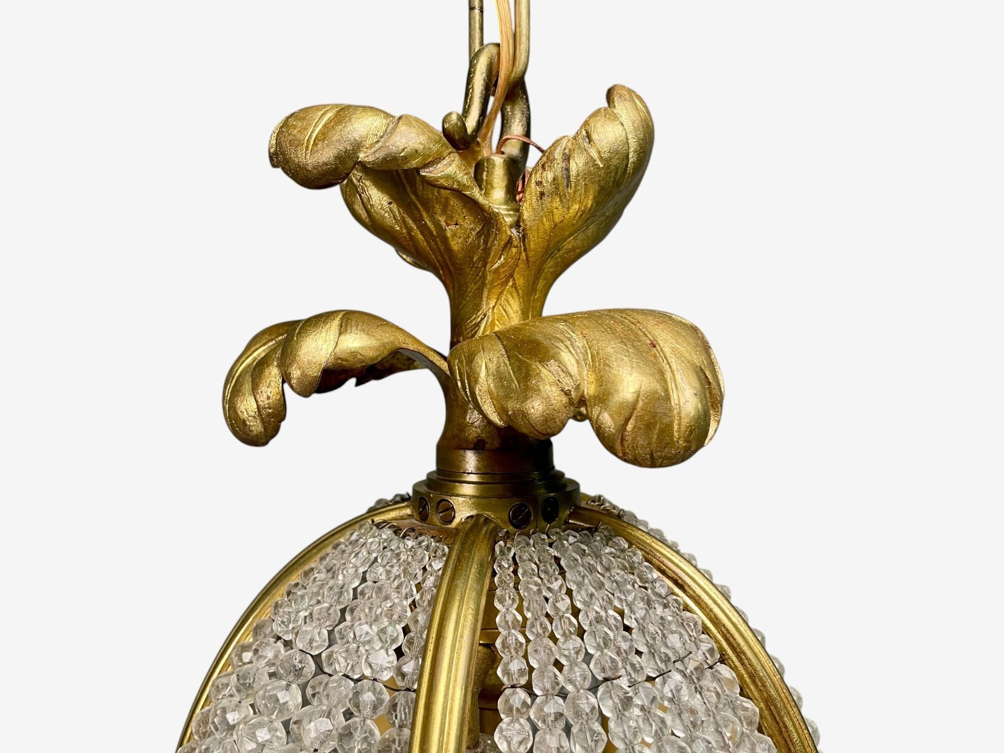 Louis XVI Style, Russian Neoclassical, Bronze, Crystal, Chandelier, France 1900s