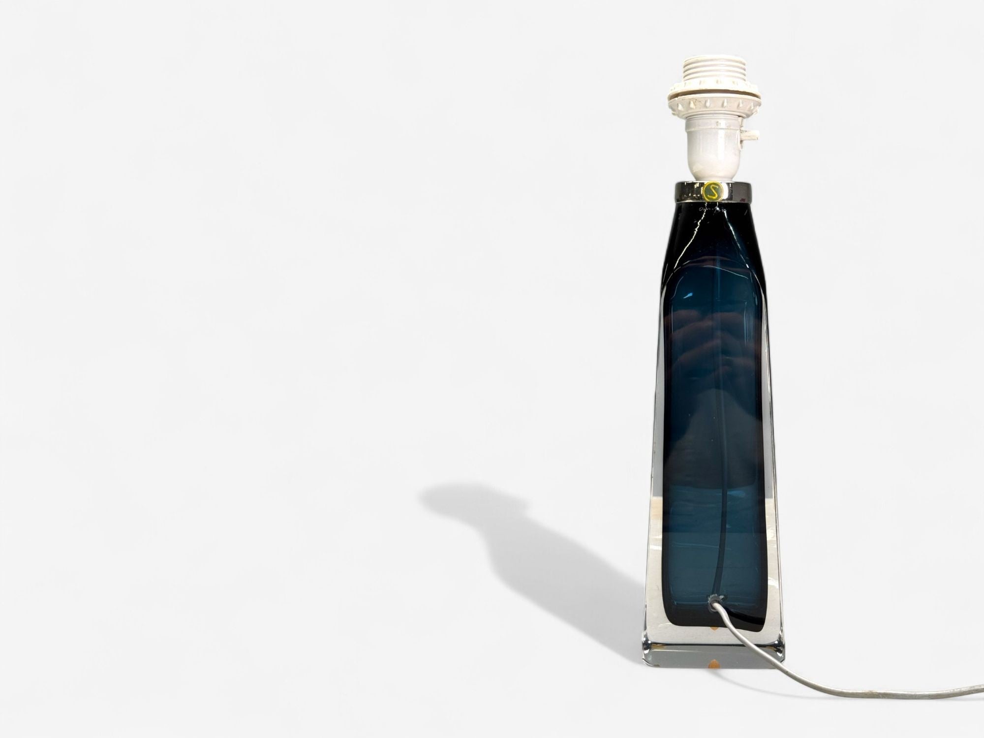Nils Landberg, Swedish Modern, Blue Tinted Glass, Table Lamp, Sweden, 1960s