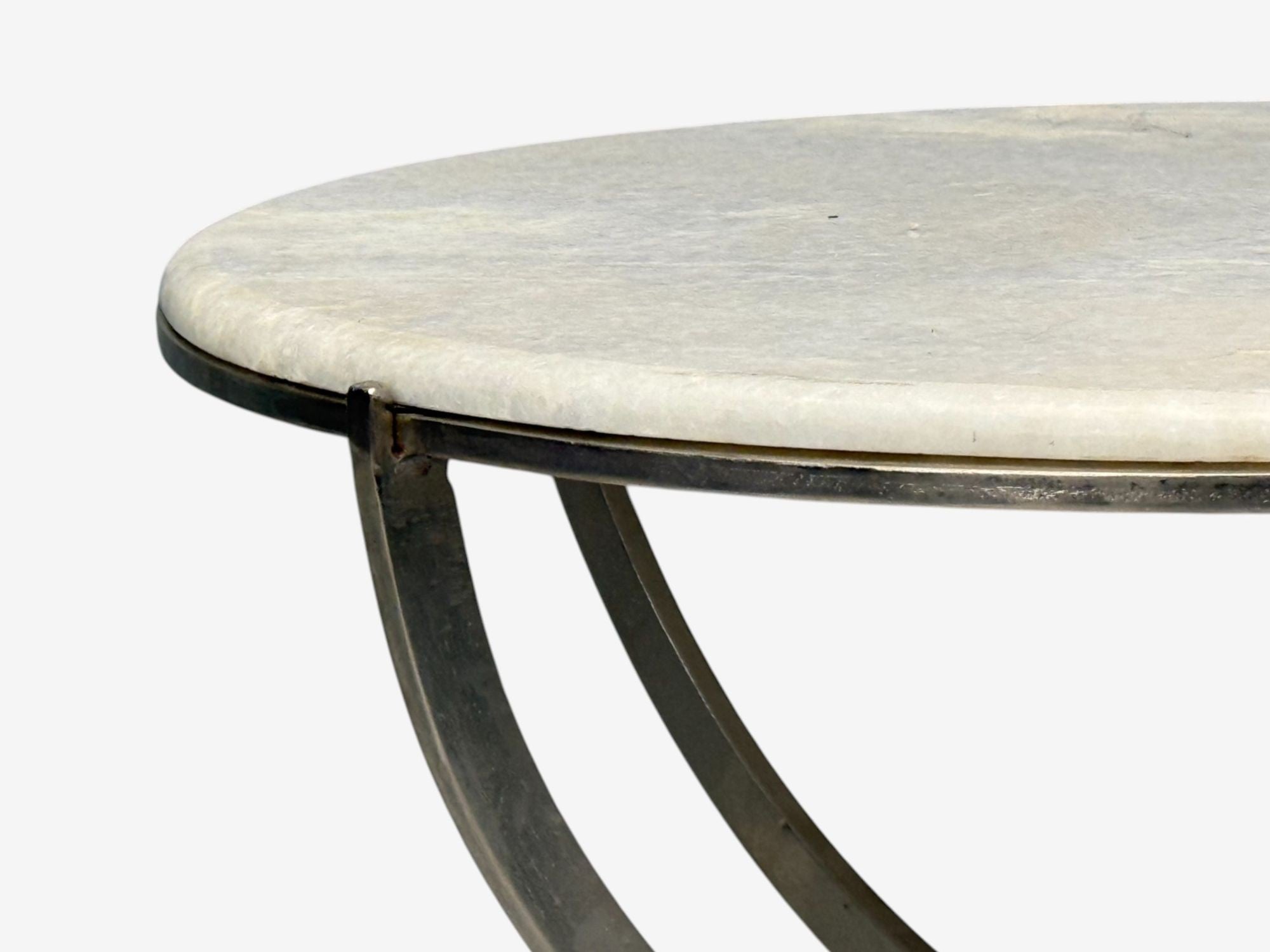 Neoclassical Style, Steel, Marble, End Tables, USA, 20th c.