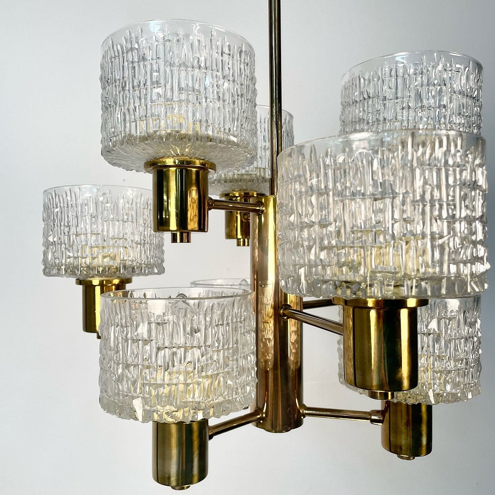 Swedish Mid-Century Modern 9 Light Chandelier / Pendant by Hans-Agne Jakobsson