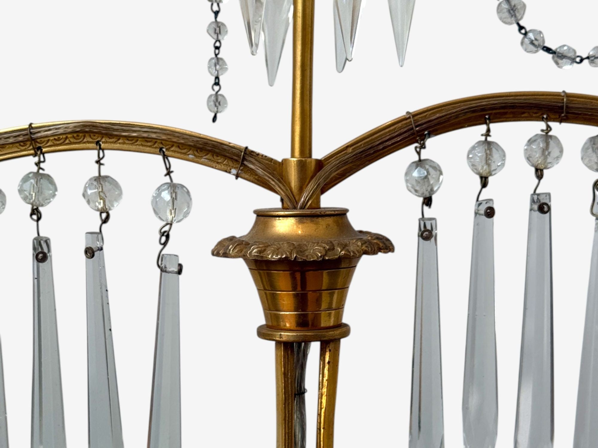Russian Neoclassical, Dore Bronze, Crystal, Marble, Table Lamps, Russia, 19th c.