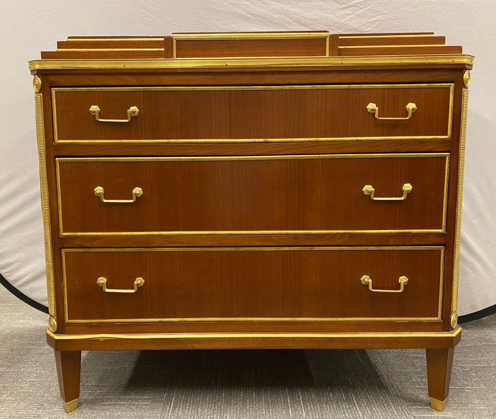 Pair Mahogany Up Russian Neoclassical Style Commodes / Nightstands
