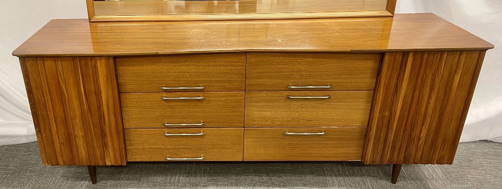 Mid-Century Modern Sideboard, Dresser, Attached Mirror, Bedroom Set,