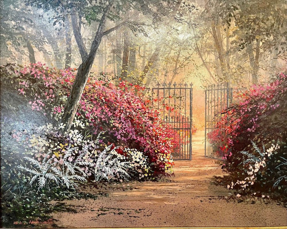 Juan Archuleta Gates and Garden Painting