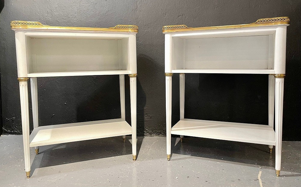 Pair of Swedish Neoclassical Open Nightstands or End Tables Manner Jansen