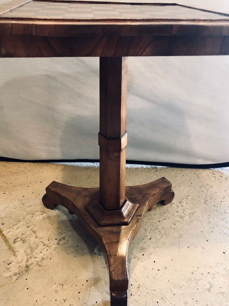 19th Century English Tilt-Top Game Checkerboard or Card Table