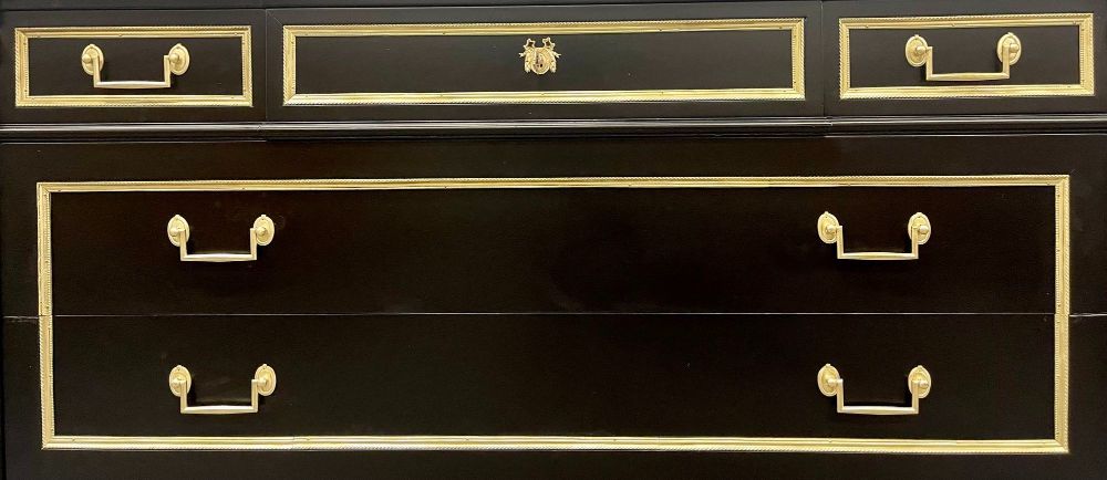 Jansen Louis XVI Style Bronze Mounted Commode with White Marble Top, 1940s