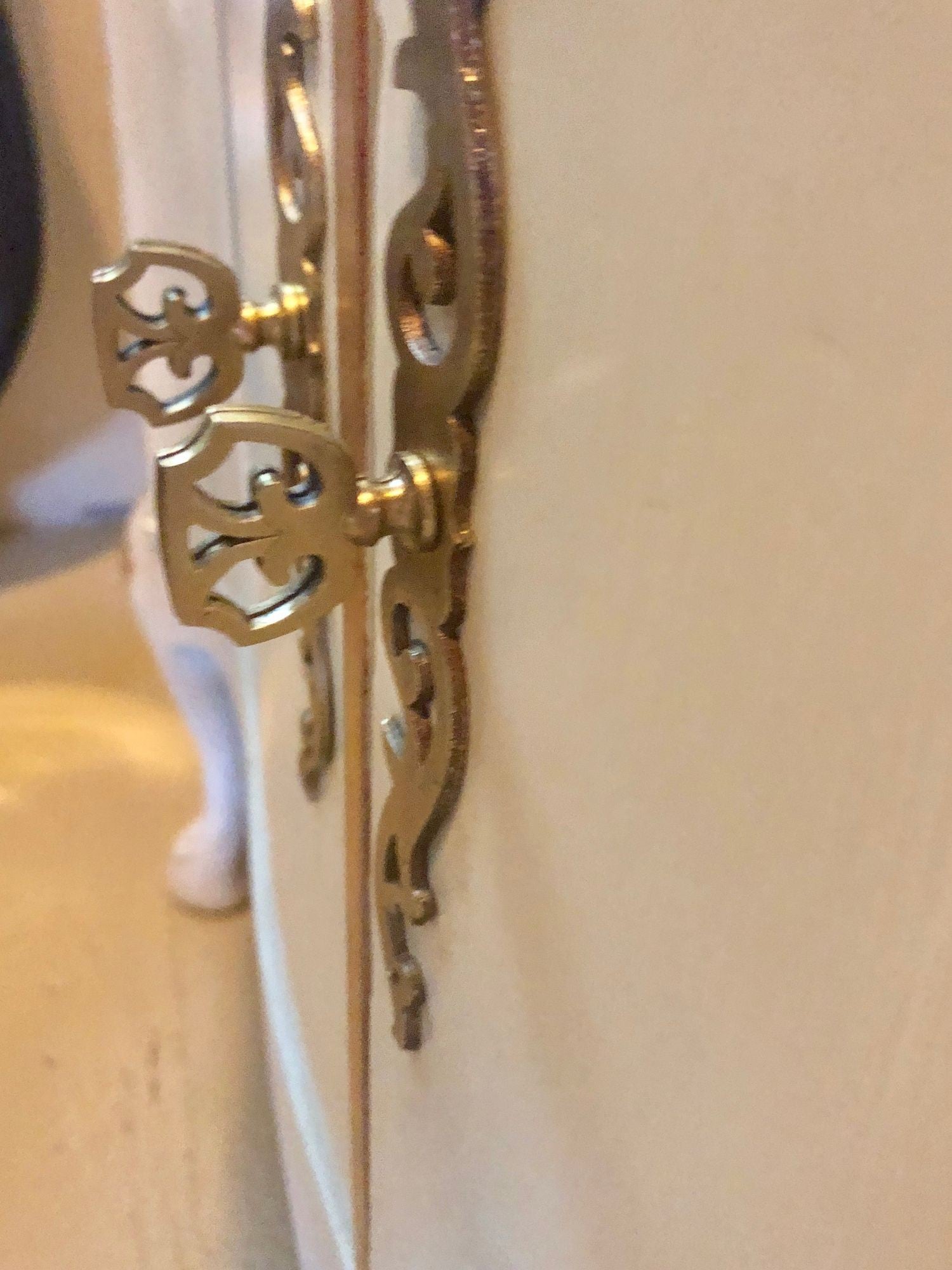 Louis XV Style Parcel-Gilt and Paint Decorated Two-Door Cabinet Server Sideboard