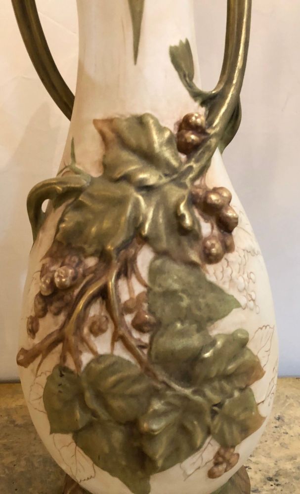 Pair of Royal Dux Flower Vases or Centerpieces, Art Nouveau Era