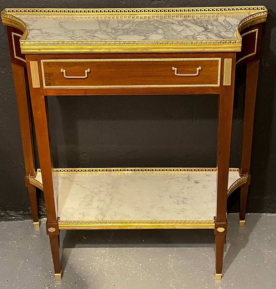 Jansen Style, Russian Neoclassical, Mahogany, Bronze, Marble, 1960s