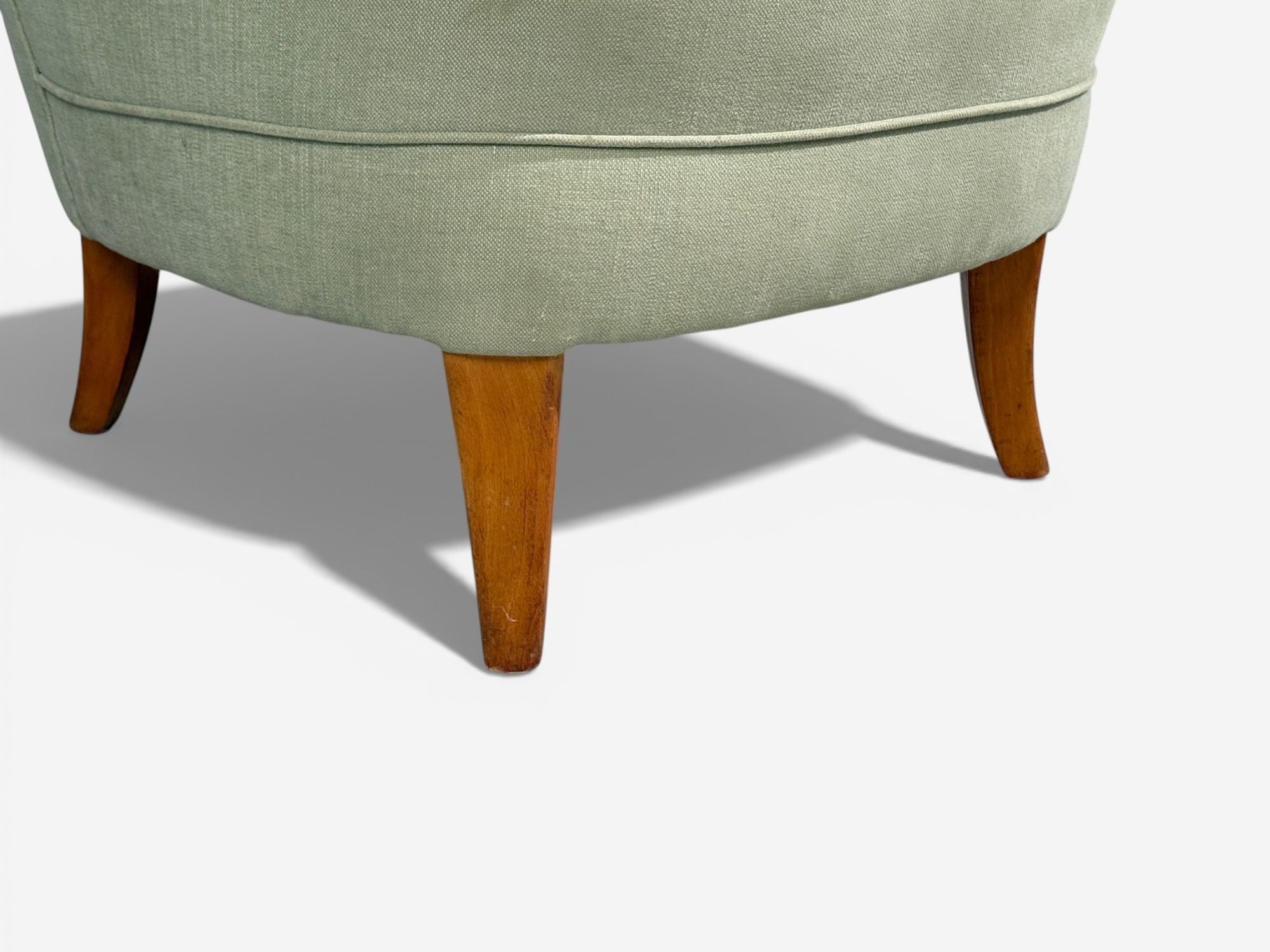 Swedish Modern, Lounge Chair, Floral Fabric, Beech, Sweden, 1950s