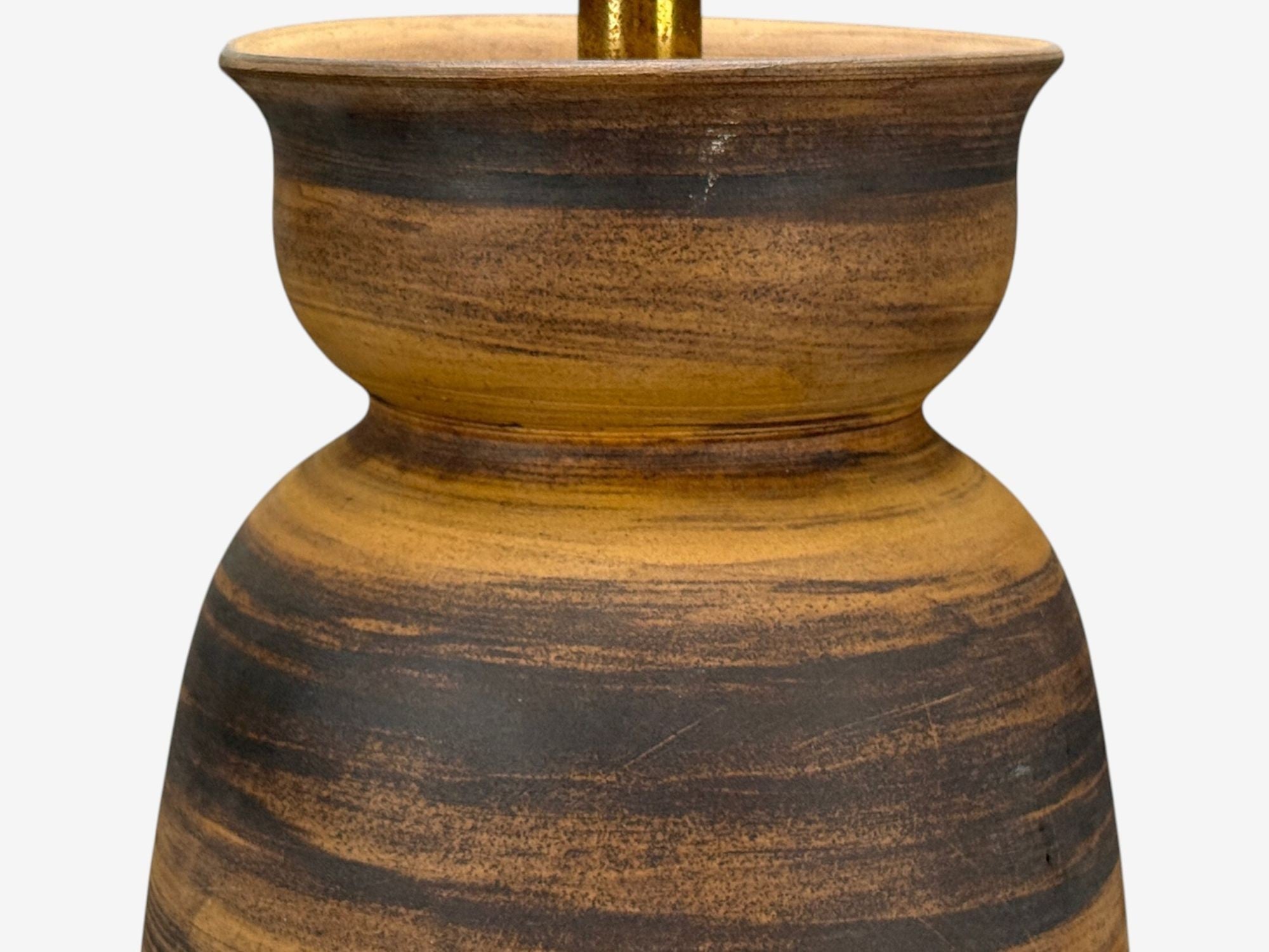 Aldo Londi Bitossi, Ceramic, Brass, Table Lamp, Italy, 1950s