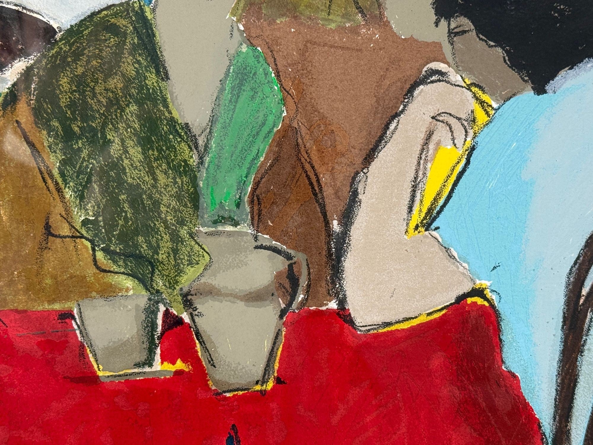 Itzchak Isaac Tarkay, Fauvism, Cafe Scene, Signed and Numbered Serigraph, 20th c.