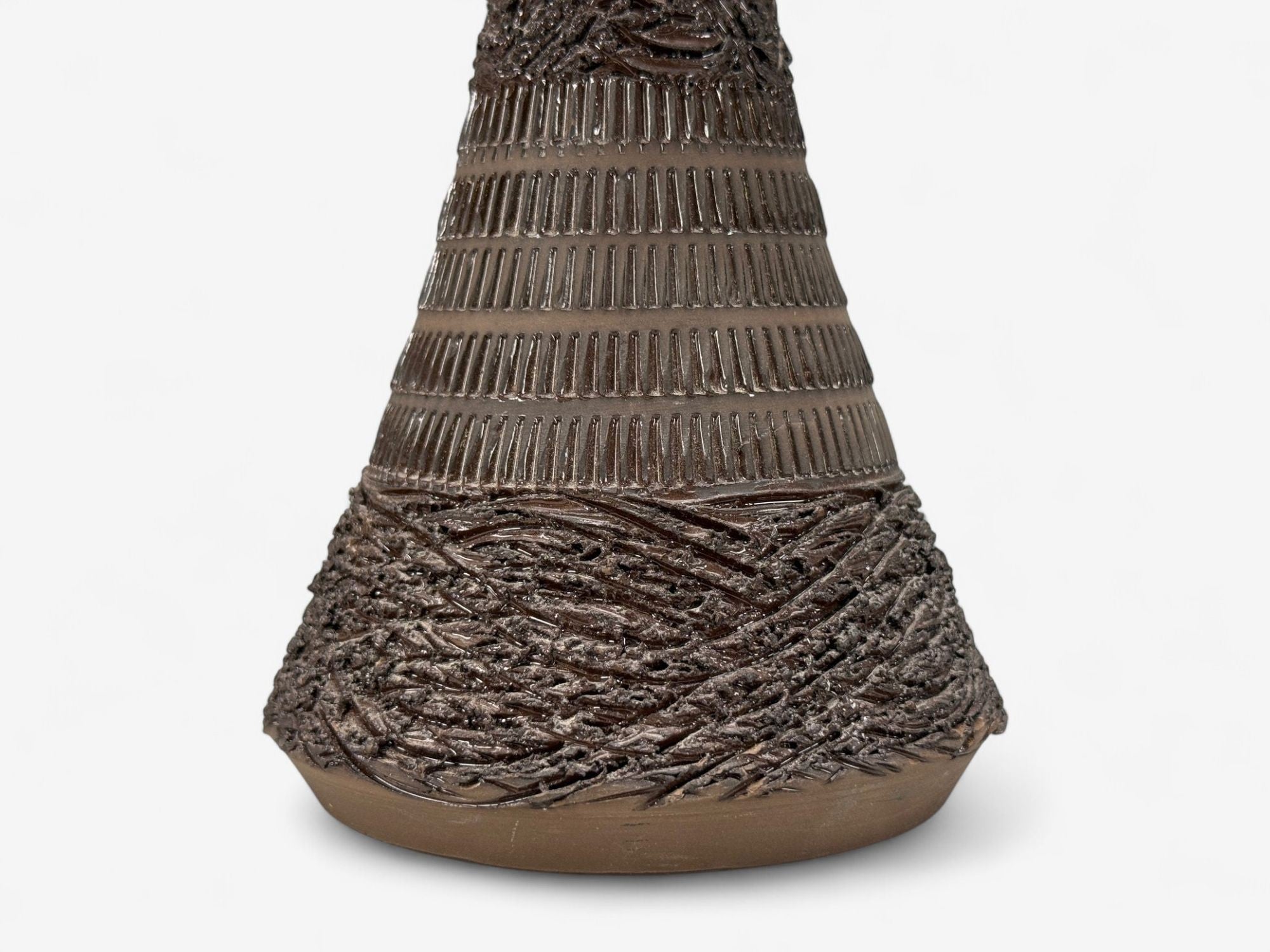 Nila Keramik, Brown Ceramic, Table Lamp, Sweden, 1970s