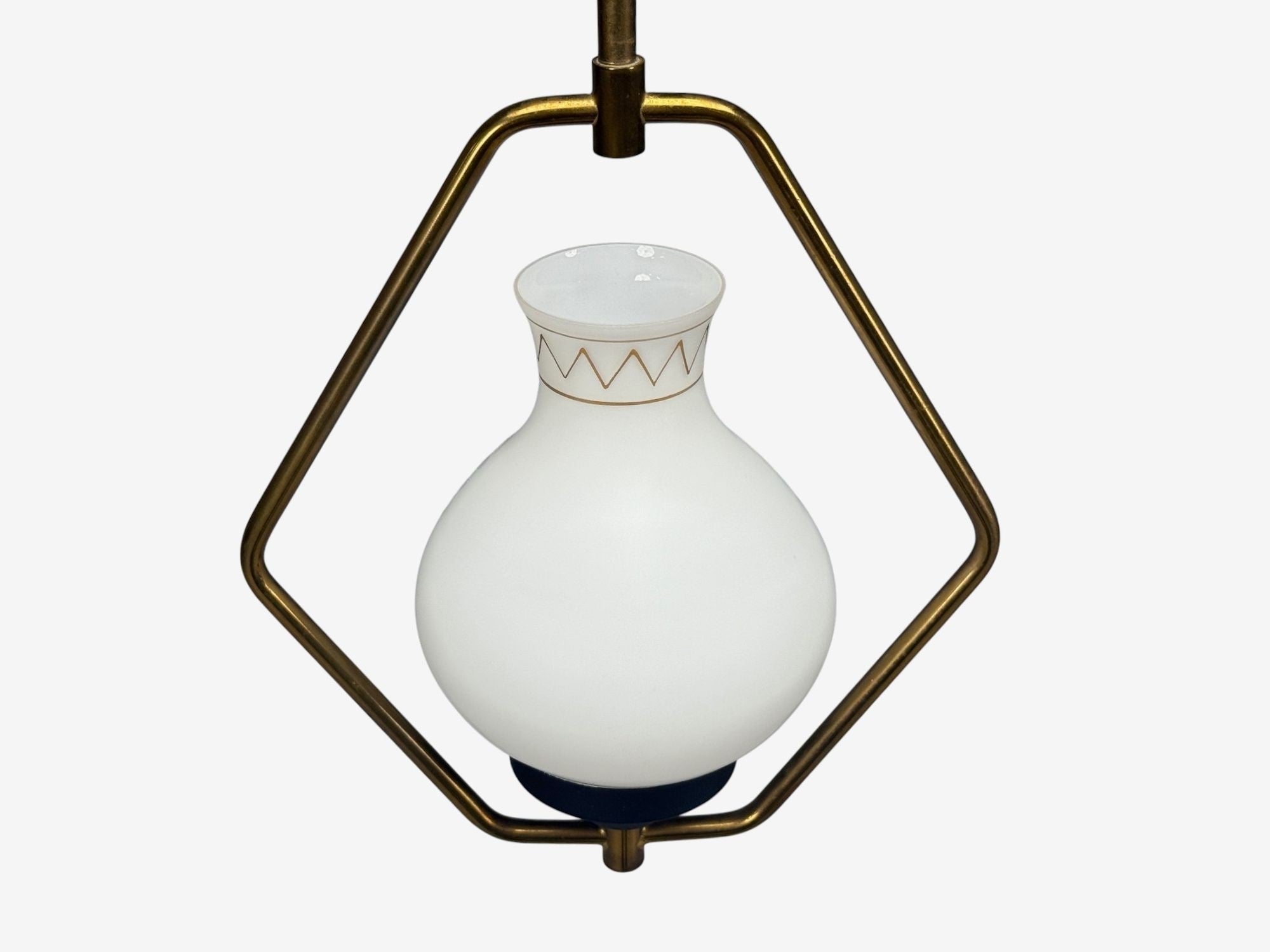 Danish Modern, Brass, Glass, Pendant Light, Denmark, 1960s